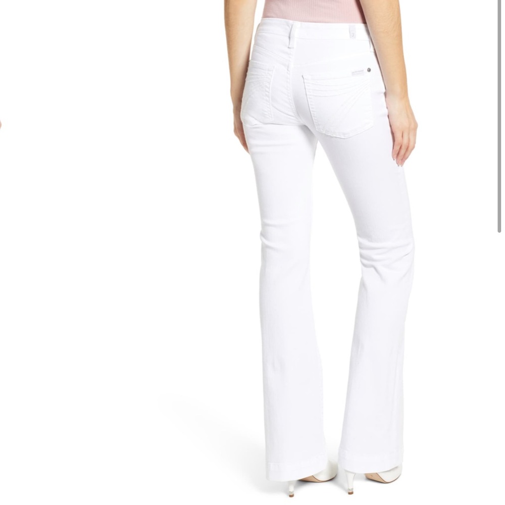 7 For All Mankind Dojo Flare Jeans in White Runway